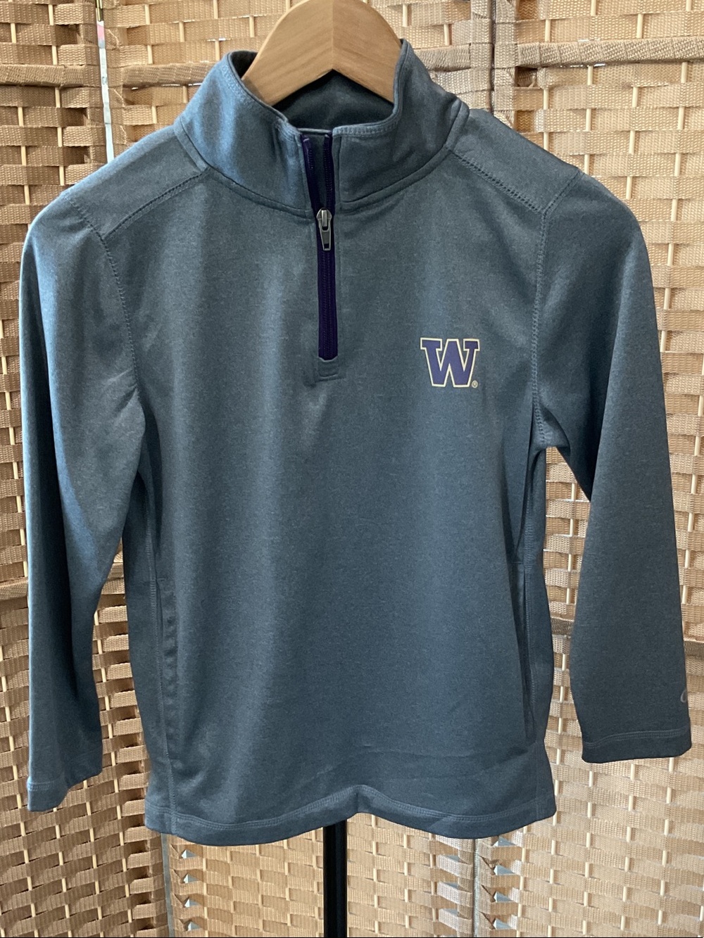 Champion Kids' Pullover in Dark Gray Washington Huskies